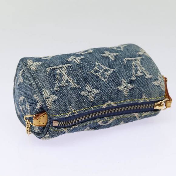 LOUIS VUITTON Monogram Denim Trousse Speedy Pouch Blue M95082 LV Auth 87601A - Picture 5 of 16